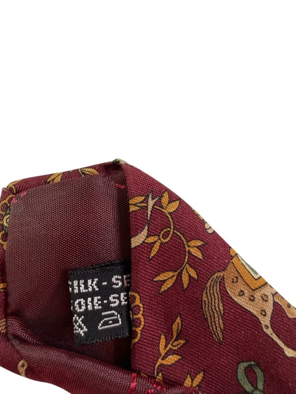Salvatore Ferragamo 100% Silk Neck Tie Show Horse Equestrian Whimsical Novelty